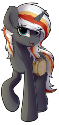 Size: 749x1592 | Tagged: safe, artist:av-4, artist:avastin4, oc, oc only, oc:velvet remedy, pony, unicorn, fallout equestria, eye clipping through hair, fanfic, fanfic art, female, fluttershy medical saddlebag, hooves, horn, looking at you, mare, medical saddlebag, open mouth, saddle bag, simple background, solo, transparent background
