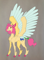Size: 1936x2592 | Tagged: safe, artist:nightshade2004, oc, oc only, oc:goldie sugar, pegasus, pony, female, mare, solo, two toned wings, wings