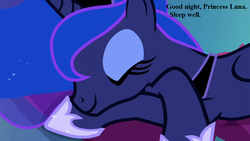 Size: 1280x720 | Tagged: safe, edit, edited screencap, editor:korora, screencap, princess luna, pony, do princesses dream of magic sheep, g4, my little pony: friendship is magic, cute, hoof shoes, lunabetes, peytral, sleeping, solo, text