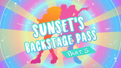 Size: 1920x1080 | Tagged: safe, screencap, pinkie pie, sunset shimmer, equestria girls, equestria girls specials, g4, my little pony equestria girls: better together, my little pony equestria girls: sunset's backstage pass, duo, duo female, female, silhouette, title card, youtube