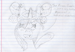 Size: 1999x1387 | Tagged: safe, artist:fallenpineapple, oc, oc only, oc:zorse, alicorn, pony, alicorn oc, conspiracy, hat, lined paper, quality, tinfoil hat, traditional art