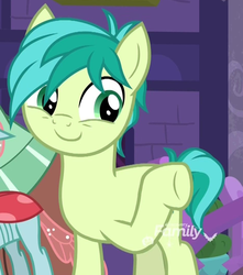 Size: 944x1068 | Tagged: safe, screencap, sandbar, earth pony, pony, g4, cropped, cute, offscreen character, sandabetes, smiling, solo focus