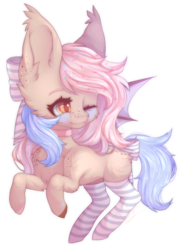 Size: 1105x1500 | Tagged: safe, artist:dustyonyx, oc, oc only, bat pony, pony, bow, clothes, female, filly, hair bow, simple background, socks, solo, striped socks, transparent background