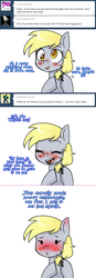Size: 780x2254 | Tagged: safe, artist:jitterbugjive, derpy hooves, pegasus, pony, lovestruck derpy, g4, alternate hairstyle, ask, blushing, blushing profusely, ear blush, female, implied doctor whooves, implied doctorderpy, implied shipping, implied straight, key, mare, solo, tumblr
