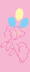 Size: 795x1920 | Tagged: safe, artist:flutterluv, pinkie pie, earth pony, pony, g4, cutie mark, female, minimalist, modern art, pink background, season 9 finale countdown, simple background, solo