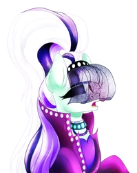 Size: 1792x2256 | Tagged: safe, artist:nyan-pony-galaxy, coloratura, earth pony, pony, g4, countess coloratura, eyes closed, female, open mouth, simple background, solo, white background