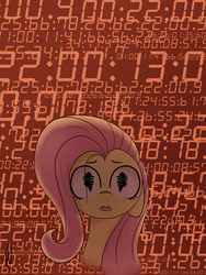 Size: 1200x1600 | Tagged: safe, alternate version, artist:hopefulsparks, fluttershy, pegasus, pony, fanfic:numbers, g4, abstract background, fanart, fanfic, fanfic art, fanfic cover, female, frazzled, mare, numbers, story in the source