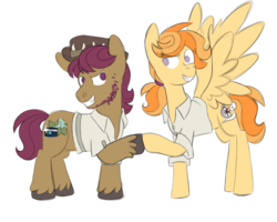 Size: 2500x2000 | Tagged: safe, artist:roseyicywolf, mane allgood, snap shutter, pegasus, pony, g4, the last crusade, alternate design, high res, redesign, scootaloo's parents