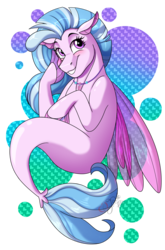 Size: 2370x3600 | Tagged: safe, artist:jack-pie, silverstream, seapony (g4), g4, cute, diastreamies, female, happy, high res, jewelry, nuevo, pendant, seapony silverstream, signature, simple background, smiling, transparent background