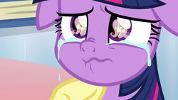 Size: 1920x1080 | Tagged: safe, screencap, fluttershy, twilight sparkle, alicorn, pony, g4, the ending of the end, comforting, context is for the weak, crying, cute, eye reflection, reflection, sad, scared, tears of pain, teary eyes, twilight sparkle (alicorn), underhoof