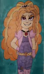 Size: 1069x1808 | Tagged: safe, artist:rapidsnap, adagio dazzle, human, equestria girls, g4, disguise, disguised siren, evil smile, grin, smiling