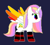 Size: 174x159 | Tagged: safe, oc, oc only, alicorn, pony, clothes, cropped, game, plat world, socks, solo, striped socks