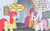 Size: 481x296 | Tagged: safe, edit, edited screencap, editor:korora, screencap, apple bloom, scootaloo, sweetie belle, earth pony, pony, g4, the last problem, adorabloom, bow, clothes, cropped, cute, diasweetes, goldie delicious' shawl, hair bow, implied oc, implied shipping, implied straight, implied tender taps, implied tenderbloom, older, older apple bloom, older scootaloo, older sweetie belle, school of friendship, shawl