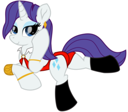 Size: 6281x5515 | Tagged: safe, artist:ejlightning007arts, rarity, pony, unicorn, g4, boots, butt, butt focus, clothes, costume, crossover, ear piercing, earring, halloween, halloween costume, holiday, jewelry, lying down, nightmare night, piercing, plot, rearity, sexy, shoes, simple background, transparent background, vampirella, vector