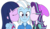 Size: 2976x1741 | Tagged: safe, artist:eagc7, starlight glimmer, trixie, twilight sparkle, human, equestria girls, g4, beanie, blushing, cheek kiss, clothes, commission, eyes closed, female, hat, kiss sandwich, kissing, lesbian, polyamory, ship:startrix, ship:twixie, ship:twixstar, shipping, simple background, smiling, transparent background, trio