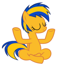 Size: 874x914 | Tagged: safe, artist:mlpfan3991, oc, oc:flare spark, pegasus, pony, g4, eyes closed, lotus position, simple background, transparent background, yoga