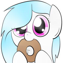 Size: 500x500 | Tagged: safe, artist:wisheslotus, oc, oc only, oc:wishes, pegasus, pony, bagel, bread, bust, female, food, mare, solo