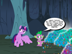 Size: 1024x768 | Tagged: safe, spike, twilight sparkle, alicorn, pony, g4, caves, comic, guardians of the rainbow crystals, twilight sparkle (alicorn)
