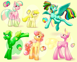 Size: 3000x2400 | Tagged: safe, artist:aganrnaga, pony, food, green apple, high res, lemonhead candy, peach ring, pink lemonade, ponified, sour punch straws, sour watermelon, sweet
