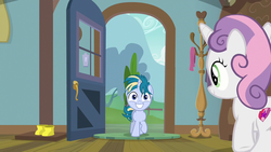 Size: 1280x720 | Tagged: safe, screencap, skeedaddle, sweetie belle, pony, g4, the last crusade, faic