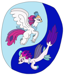 Size: 2403x2823 | Tagged: safe, artist:supahdonarudo, queen novo, classical hippogriff, hippogriff, seapony (g4), series:novoember, g4, my little pony: the movie, high res, simple background, transparent background, yin-yang