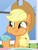 Size: 700x927 | Tagged: safe, screencap, applejack, earth pony, pony, g4, the ending of the end, applejack's hat, cowboy hat, cropped, cute, donut, eating, female, food, freckles, green eyes, hoof hold, jackabetes, looking at someone, mare, ponytail, puffy cheeks, solo, stetson