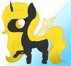 Size: 1371x1273 | Tagged: safe, artist:dyonys, oc, changeling, chibi, ych result, yellow changeling