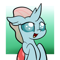 Size: 1536x1536 | Tagged: dead source, safe, artist:php142, ocellus, changedling, changeling, g4, abstract background, cute, diaocelles, female, heart eyes, open mouth, solo, wingding eyes