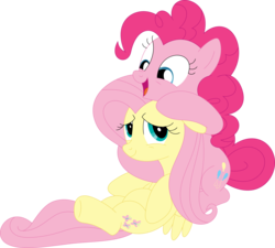 Size: 3555x3199 | Tagged: safe, artist:porygon2z, fluttershy, pinkie pie, earth pony, pegasus, pony, g4, cute, diapinkes, duo, duo female, female, high res, mare, shyabetes
