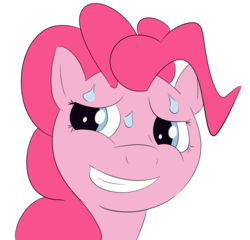 Size: 2012x1928 | Tagged: safe, artist:rike, pinkie pie, earth pony, pony, g4, female, mare, nervous, simple background, solo, sweat, sweatdrops, transparent background