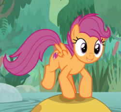 Size: 908x838 | Tagged: safe, screencap, scootaloo, bufogren, pegasus, pony, g4, growing up is hard to do, cropped, female, older, older scootaloo, smiling, solo, swamp