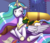 Size: 3500x3000 | Tagged: safe, alternate version, artist:galacticham, princess celestia, oc, oc:prince ecosis, alicorn, pony, g4, alicorn oc, baby, baby pony, clothes, high res, jewelry, momlestia, pajamas, parchment, parent:princess celestia, quill, regalia