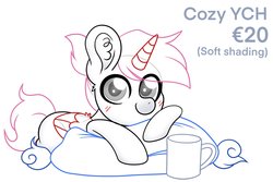 Size: 3474x2315 | Tagged: safe, artist:ninnydraws, earth pony, pegasus, pony, unicorn, commission, commission open, cozy, high res, solo, template, your character here