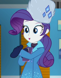 Size: 852x1080 | Tagged: safe, screencap, rarity, equestria girls, equestria girls specials, g4, my little pony equestria girls: better together, my little pony equestria girls: holidays unwrapped, winter break-in, beautiful, cellphone, clothes, cropped, cute, fabulous, female, hat, mittens, phone, raribetes, rarity's winter hat, self-storage facility, smartphone, solo, sweater, turtleneck, ushanka, winter coat, winter hat, winter outfit