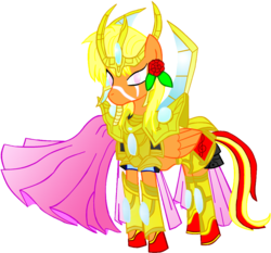 Size: 1910x1782 | Tagged: safe, alternate version, artist:avchonline, oc, oc only, oc:sean, pony, armor, background removed, crossover, flower, flower in hair, glowing eyes, male, simple background, solo, stallion, starcraft, transparent background