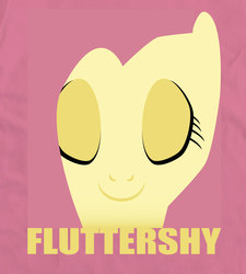 Size: 1160x1290 | Tagged: safe, artist:samoht-lion, fluttershy, pony, g4, bust, eyes closed, female, mare, smiling, solo, t shirt design, text