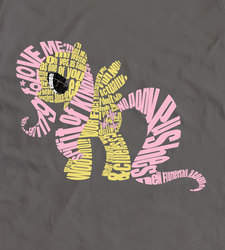 Size: 1160x1290 | Tagged: safe, artist:samoht-lion, fluttershy, pegasus, pony, g4, female, mare, solo, t shirt design, text