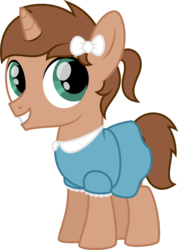 Size: 1787x2504 | Tagged: safe, artist:peternators, oc, oc only, oc:heroic armour, pony, unicorn, alternate hairstyle, clothes, colt, crossdressing, dress, male, ponytail, ribbon, simple background, solo, transparent background