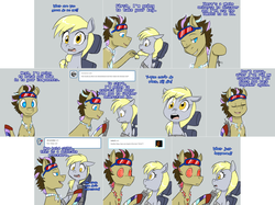 Size: 3006x2254 | Tagged: safe, artist:jitterbugjive, derpy hooves, doctor whooves, time turner, oc, oc:neosurgeon, pony, lovestruck derpy, g4, error message, high res, this will end in death, this will end in tears, this will end in tears and/or death