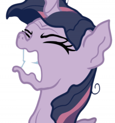 Size: 1011x1080 | Tagged: safe, mean twilight sparkle, twilight sparkle, alicorn, pony, g4, the mean 6, leak, animated, clone, female, gif, melting, nightmare fuel, simple background, transparent background, twilight sparkle (alicorn), you know for kids, you ruined everything