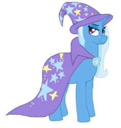 Size: 737x782 | Tagged: safe, artist:mlp-headstrong, trixie, pony, unicorn, g4, cape, clothes, female, hat, mare, simple background, solo, transparent background, trixie's cape, trixie's hat