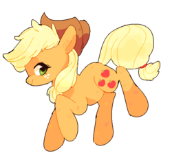 Size: 645x617 | Tagged: safe, artist:foxtribe, applejack, earth pony, pony, g4, cute, ear fluff, female, jackabetes, mare, simple background, solo, transparent background, yeehaw