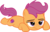 Size: 1704x1087 | Tagged: safe, artist:redpandapony, artist:sollace, edit, editor:slayerbvc, vector edit, scootaloo, earth pony, pony, g4, bored, cutie mark, earth pony scootaloo, female, filly, prone, race swap, sad, show accurate, simple background, solo, the cmc's cutie marks, transparent background, unamused, vector
