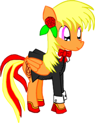 Size: 770x990 | Tagged: safe, artist:avchonline, oc, oc only, oc:sean, pegasus, pony, clothes, flower, flower in hair, hoof shoes, male, pegasus oc, simple background, solo, stallion, suit, transparent background, wings