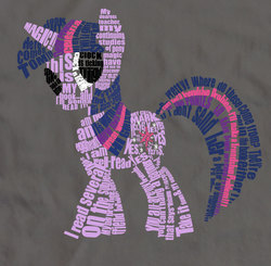 Size: 950x930 | Tagged: safe, artist:samoht-lion, twilight sparkle, pony, unicorn, g4, female, mare, solo, t shirt design, text, unicorn twilight