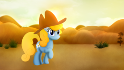 Size: 5120x2880 | Tagged: safe, artist:startledflowerpony, cornflower, pony, g4, hat, solo