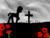 Size: 2000x1500 | Tagged: safe, artist:tunrae, pony, cross, grave, poppy, remembrance day, silhouette, solo, war