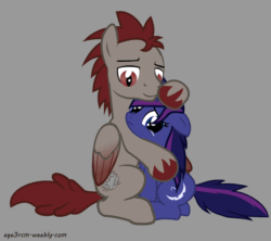 Size: 900x800 | Tagged: safe, artist:age3rcm, oc, oc only, pegasus, pony, animated, comforting, crying, cuddling, cute, female, gif, male, mare, petting, sad, sadorable, shipping, stallion