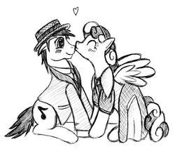Size: 2582x2218 | Tagged: safe, artist:geminishadows, pony, high res, kissing, ponified, the music man
