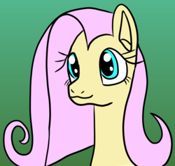 Size: 5594x5329 | Tagged: safe, artist:platinumdrop, fluttershy, pony, g4, bust, female, green background, simple background, solo